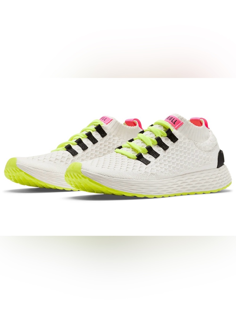 NOBULL Men's Allday Knit Shoe in Classic White Yellow Alert